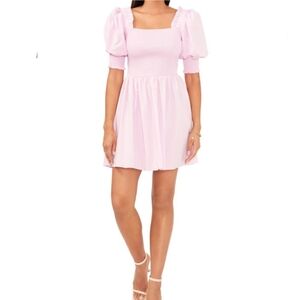 Ivy Street Puff and Smocked Sleeve Smocked Bodice Spring Dress